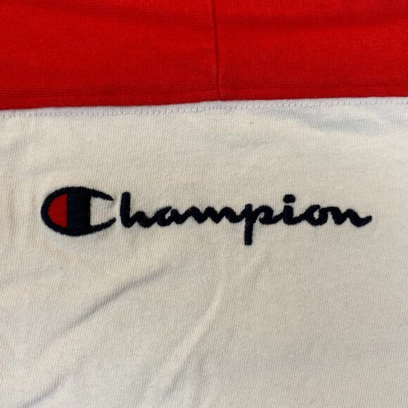 Champion Women's Sweatshirt Medium Colorblock Cropped Pullover Activewear White - Picture 8 of 10